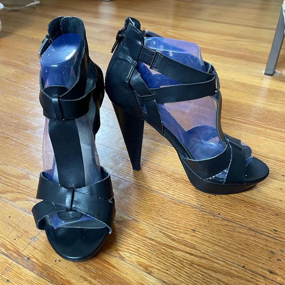 G by Guess Black Heels with Criss-Cross Straps